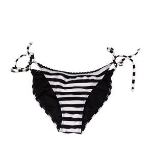 Material Girl Black and White Striped Bikini Bottom